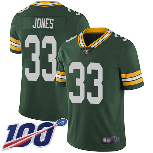 Green Bay Packers Limited Green Men 33 Jones Aaron Home Jersey Nike NFL 100th Season Vapor Untouchable